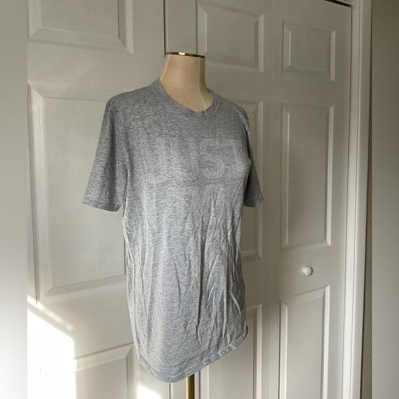 Nike Mens Athletic Cut Gray “Just Do It” Short Sleeve Graphic Tee T-Shirt - M - Picture 1 of 5